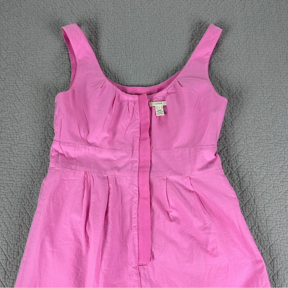 J. Crew Pink Cotton Dress Sleeveless Scoop Neck - Picture 14 of 16